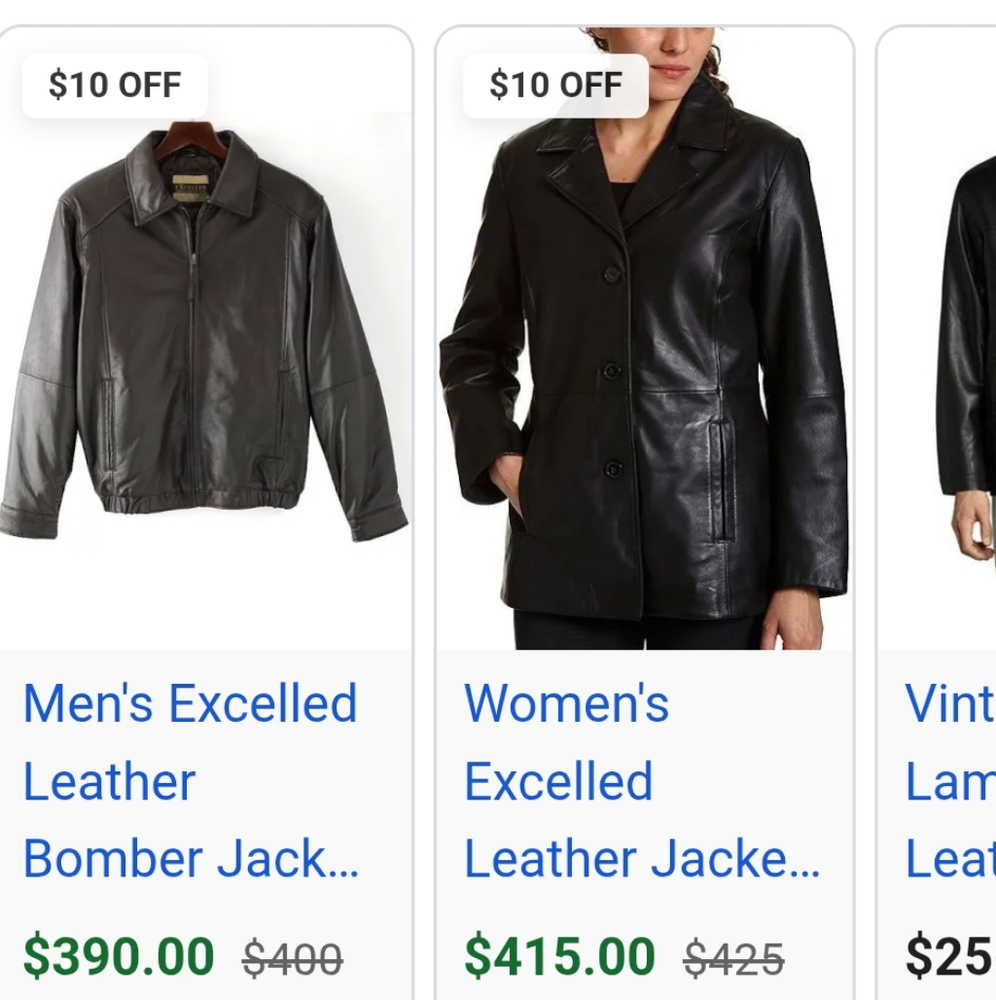 Excelled Black Genuine Leather Coat (XL) - Picture 4 of 7
